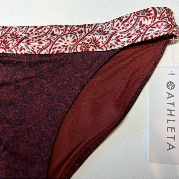 🆕 NWT Athleta Aqualuxe Batik Mid Rise Bottom Bikini Floral Swimsuit Size Medium - Picture 7 of 15